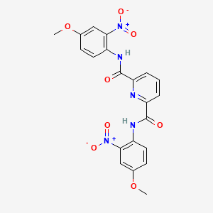 molecular formula C21H17N5O8 B11701836 N,N'-bis(4-methoxy-2-nitrophenyl)pyridine-2,6-dicarboxamide 