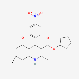 Cyclopentyl 2,7,7-trimethyl-4-(4-nitrophenyl)-5-oxo-1,4,5,6,7,8-hexahydroquinoline-3-carboxylate