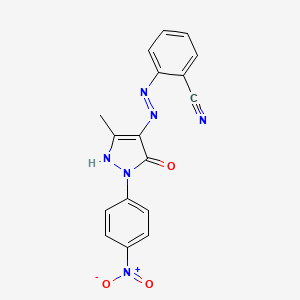 2-{(2Z)-2-[3-methyl-1-(4-nitrophenyl)-5-oxo-1,5-dihydro-4H-pyrazol-4-ylidene]hydrazinyl}benzonitrile