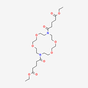 molecular formula C26H46N2O10 B11701891 Diethyl 5,5'-(1,4,10,13-tetraoxa-7,16-diazacyclooctadecane-7,16-diyl)bis(5-oxopentanoate) 