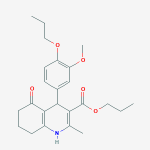 Propyl 4-(3-methoxy-4-propoxyphenyl)-2-methyl-5-oxo-1,4,5,6,7,8-hexahydroquinoline-3-carboxylate