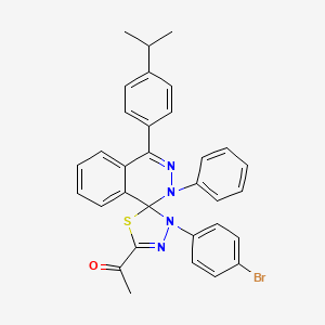 molecular formula C32H27BrN4OS B11701898 1-{3'-(4-bromophenyl)-2-phenyl-4-[4-(propan-2-yl)phenyl]-2H,3'H-spiro[phthalazine-1,2'-[1,3,4]thiadiazol]-5'-yl}ethanone 