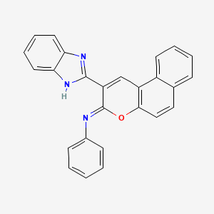 molecular formula C26H17N3O B11701899 N-[(3Z)-2-(1H-benzimidazol-2-yl)-3H-benzo[f]chromen-3-ylidene]aniline 