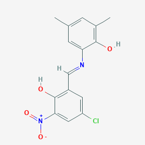 molecular formula C15H13ClN2O4 B11701940 4-chloro-2-{(E)-[(2-hydroxy-3,5-dimethylphenyl)imino]methyl}-6-nitrophenol 