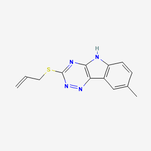 molecular formula C13H12N4S B11701959 8-methyl-3-(prop-2-en-1-ylsulfanyl)-5H-[1,2,4]triazino[5,6-b]indole 