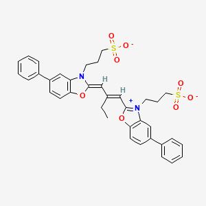 3-[(2Z)-5-phenyl-2-[(2E)-2-{[5-phenyl-3-(3-sulfonatopropyl)-1,3-benzoxazol-3-ium-2-yl]methylidene}butylidene]-1,3-benzoxazol-3(2H)-yl]propane-1-sulfonate