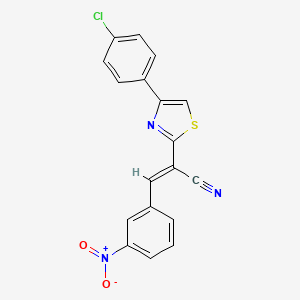 (2E)-2-[4-(4-chlorophenyl)-1,3-thiazol-2-yl]-3-(3-nitrophenyl)prop-2-enenitrile