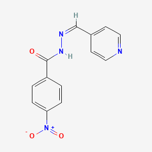 molecular formula C13H10N4O3 B11701996 4-nitro-N'-[(Z)-pyridin-4-ylmethylidene]benzohydrazide 