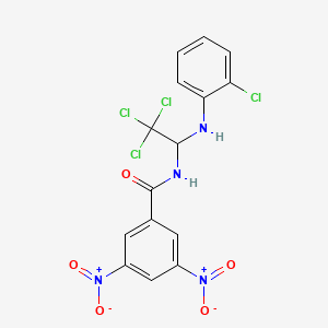 molecular formula C15H10Cl4N4O5 B11702001 3,5-dinitro-N-{2,2,2-trichloro-1-[(2-chlorophenyl)amino]ethyl}benzamide 