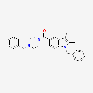 molecular formula C29H31N3O B11702030 (1-benzyl-2,3-dimethyl-1H-indol-5-yl)(4-benzylpiperazin-1-yl)methanone 