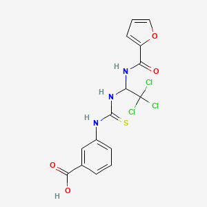 3-[[2,2,2-Trichloro-1-(furan-2-carbonylamino)ethyl]carbamothioylamino]benzoic acid