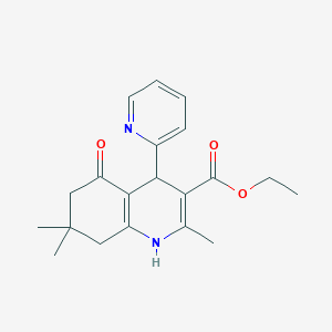 molecular formula C20H24N2O3 B11702045 Ethyl 2,7,7-trimethyl-5-oxo-4-(pyridin-2-yl)-1,4,5,6,7,8-hexahydroquinoline-3-carboxylate 