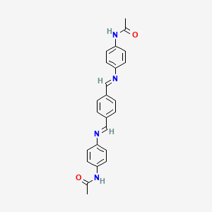 N-[4-({(E)-[4-((E)-{[4-(acetylamino)phenyl]imino}methyl)phenyl]methylidene}amino)phenyl]acetamide