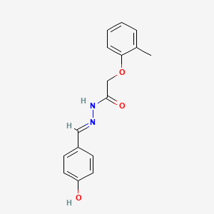 molecular formula C16H16N2O3 B11702061 N'-[(E)-(4-hydroxyphenyl)methylidene]-2-(2-methylphenoxy)acetohydrazide CAS No. 303085-84-9