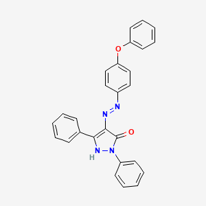 (4E)-4-[2-(4-phenoxyphenyl)hydrazinylidene]-2,5-diphenyl-2,4-dihydro-3H-pyrazol-3-one