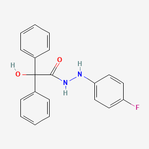 molecular formula C20H17FN2O2 B11702077 N'-(4-fluorophenyl)-2-hydroxy-2,2-diphenylacetohydrazide 