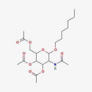 [3,4-Bis(acetyloxy)-5-acetamido-6-(heptyloxy)oxan-2-YL]methyl acetate