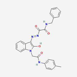 molecular formula C26H23N5O4 B11702164 2-(3-(Benzylaminooxalyl-hydrazono)-2-oxo-2,3-2H-indol-1-YL)-N-P-tolyl-acetamide 