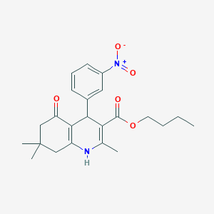 molecular formula C23H28N2O5 B11702193 Butyl 2,7,7-trimethyl-4-(3-nitrophenyl)-5-oxo-1,4,5,6,7,8-hexahydroquinoline-3-carboxylate 