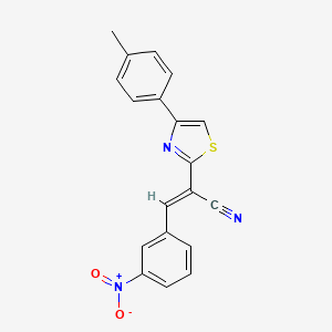 (2E)-2-[4-(4-methylphenyl)-1,3-thiazol-2-yl]-3-(3-nitrophenyl)prop-2-enenitrile