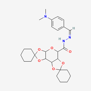 N'-{(Z)-[4-(dimethylamino)phenyl]methylidene}tetrahydro-3a'H-dispiro[cyclohexane-1,2'-bis[1,3]dioxolo[4,5-b:4',5'-d]pyran-7',1''-cyclohexane]-5'-carbohydrazide (non-preferred name)