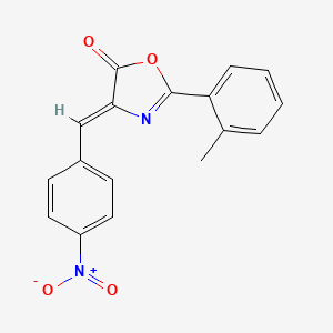 molecular formula C17H12N2O4 B11702237 (4Z)-2-(2-methylphenyl)-4-(4-nitrobenzylidene)-1,3-oxazol-5(4H)-one 