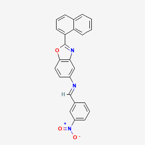 molecular formula C24H15N3O3 B11702252 2-(naphthalen-1-yl)-N-[(E)-(3-nitrophenyl)methylidene]-1,3-benzoxazol-5-amine 