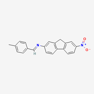 molecular formula C21H16N2O2 B11702282 N-[(4-Methylphenyl)methylene]-7-nitro-9H-fluoren-2-amine CAS No. 322413-05-8