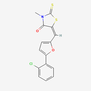 (5E)-5-{[5-(2-chlorophenyl)furan-2-yl]methylidene}-3-methyl-2-thioxo-1,3-thiazolidin-4-one