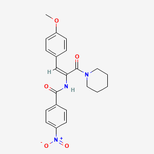 N-[(E)-2-(4-methoxyphenyl)-1-(1-piperidinylcarbonyl)ethenyl]-4-nitrobenzamide