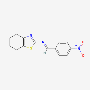 molecular formula C14H13N3O2S B11702334 N-(4-Nitrobenzylidene)-4,5,6,7-tetrahydro-1,3-benzothiazol-2-amine 