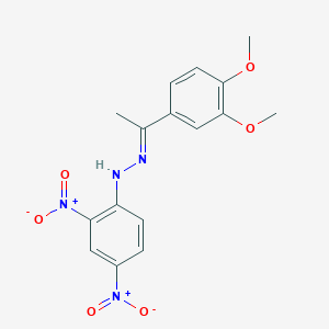 molecular formula C16H16N4O6 B11702337 (1E)-1-[1-(3,4-dimethoxyphenyl)ethylidene]-2-(2,4-dinitrophenyl)hydrazine 