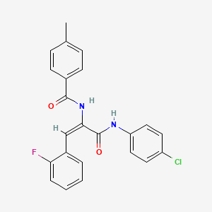 (2E)-N-(4-chlorophenyl)-3-(2-fluorophenyl)-2-[(4-methylphenyl)formamido]prop-2-enamide