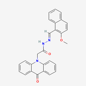 molecular formula C27H21N3O3 B11702353 N'-[(E)-(2-methoxynaphthalen-1-yl)methylidene]-2-(9-oxoacridin-10(9H)-yl)acetohydrazide 