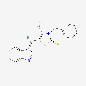 molecular formula C19H14N2OS2 B11702364 (5Z)-3-benzyl-5-(1H-indol-3-ylmethylidene)-2-thioxo-1,3-thiazolidin-4-one 