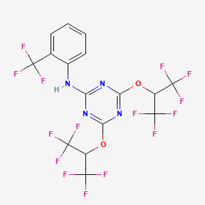 molecular formula C16H7F15N4O2 B11702367 4,6-bis[(1,1,1,3,3,3-hexafluoropropan-2-yl)oxy]-N-[2-(trifluoromethyl)phenyl]-1,3,5-triazin-2-amine 