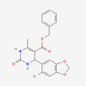 Benzyl 4-(6-bromobenzo[d][1,3]dioxol-5-yl)-6-methyl-2-oxo-1,2,3,4-tetrahydropyrimidine-5-carboxylate