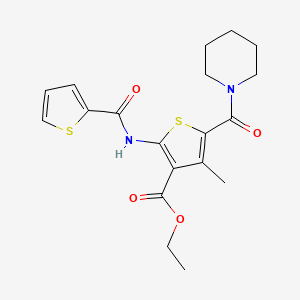 Ethyl 4-methyl-5-(piperidin-1-ylcarbonyl)-2-[(thiophen-2-ylcarbonyl)amino]thiophene-3-carboxylate