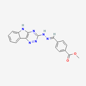 molecular formula C18H14N6O2 B11702413 methyl 4-{(E)-[2-(5H-[1,2,4]triazino[5,6-b]indol-3-yl)hydrazinylidene]methyl}benzoate 