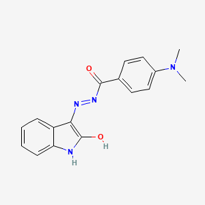 4-(dimethylamino)-N'-[(3Z)-2-oxo-1,2-dihydro-3H-indol-3-ylidene]benzohydrazide