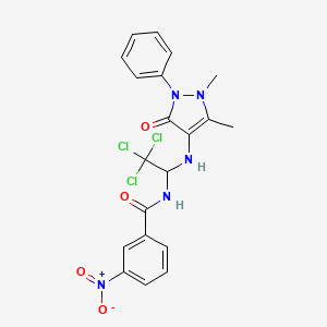 3-nitro-N-{2,2,2-trichloro-1-[(1,5-dimethyl-3-oxo-2-phenyl-2,3-dihydro-1H-pyrazol-4-yl)amino]ethyl}benzamide