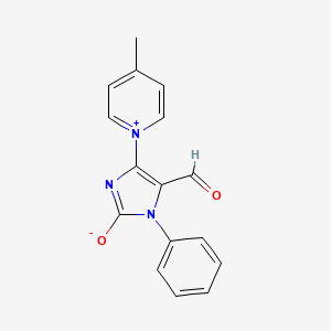 molecular formula C16H13N3O2 B11702482 5-formyl-4-(4-methylpyridinium-1-yl)-1-phenyl-1H-imidazol-2-olate 