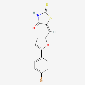 molecular formula C14H8BrNO2S2 B11702501 5-(5-(4-Bromo-phenyl)-furan-2-ylmethylene)-2-thioxo-thiazolidin-4-one 