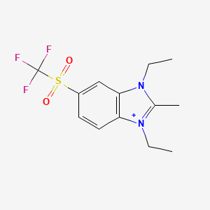 1,3-diethyl-2-methyl-5-[(trifluoromethyl)sulfonyl]-1H-3,1-benzimidazol-3-ium