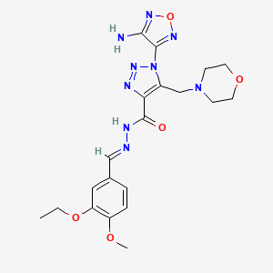 1-(4-amino-1,2,5-oxadiazol-3-yl)-N'-[(E)-(3-ethoxy-4-methoxyphenyl)methylidene]-5-(morpholin-4-ylmethyl)-1H-1,2,3-triazole-4-carbohydrazide