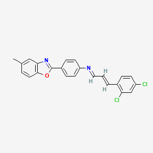 (1Z,2E)-3-(2,4-Dichlorophenyl)-N-[4-(5-methyl-1,3-benzoxazol-2-YL)phenyl]prop-2-EN-1-imine