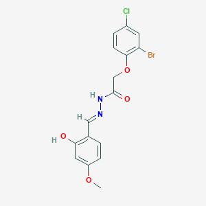 2-(2-bromo-4-chlorophenoxy)-N'-[(E)-(2-hydroxy-4-methoxyphenyl)methylidene]acetohydrazide