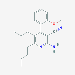 molecular formula C20H25N3O B11702591 2-Amino-6-butyl-4-(2-methoxyphenyl)-5-propylpyridine-3-carbonitrile 