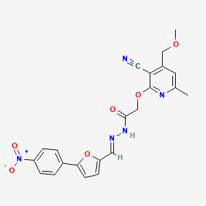 2-{[3-cyano-4-(methoxymethyl)-6-methylpyridin-2-yl]oxy}-N'-{(E)-[5-(4-nitrophenyl)furan-2-yl]methylidene}acetohydrazide