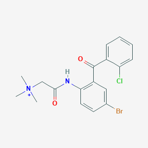 molecular formula C18H19BrClN2O2+ B11702643 2-({4-bromo-2-[(2-chlorophenyl)carbonyl]phenyl}amino)-N,N,N-trimethyl-2-oxoethanaminium 